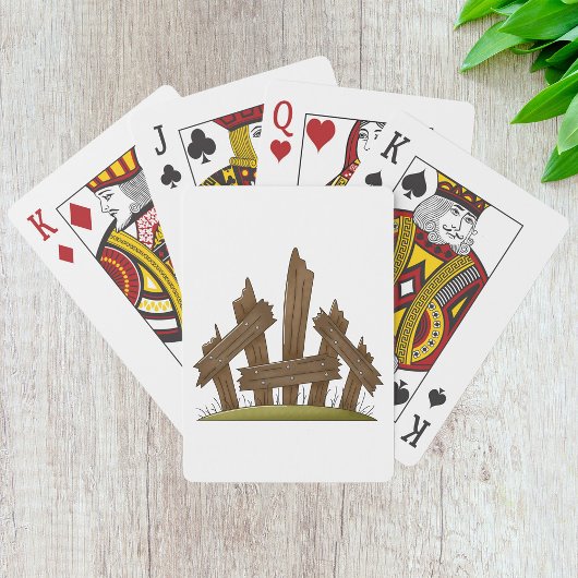 Gebroken houten hek rustieke boerderij pokerkaarten