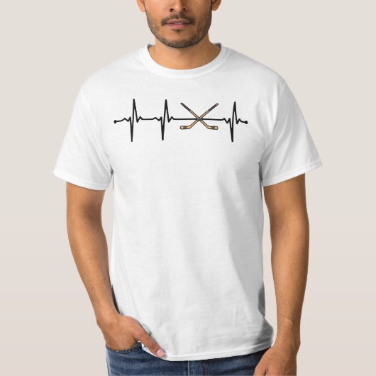 Gebroken ijshockey Stikt ECG hartslag Pulse Bv T-shirt (Voorkant)