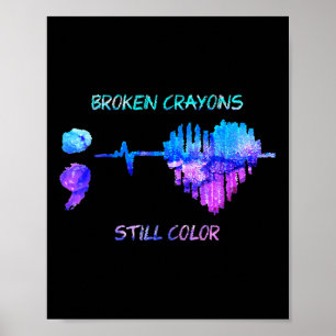 Gebroken kleurpotloden hebben nog steeds een kleur poster