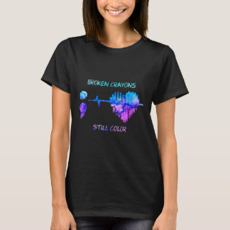 Gebroken kleurpotloden hebben nog steeds een kleur t-shirt