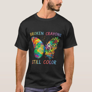 Gebroken kleurpotloden kleuren nog steeds de geest t-shirt