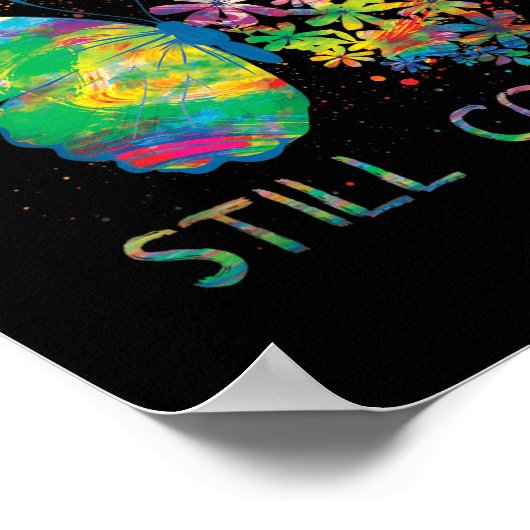 Gebroken kleurpotloden kleuren nog steeds mentaal  poster (Hoek)