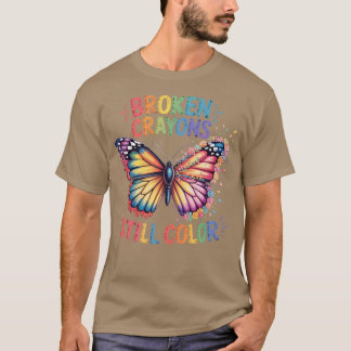 Gebroken kleurpotloden Kleuren nog steeds Mental H T-shirt