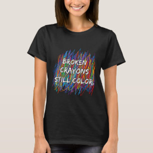 Gebroken kleurpotloden kunnen nog steeds kleur gev t-shirt