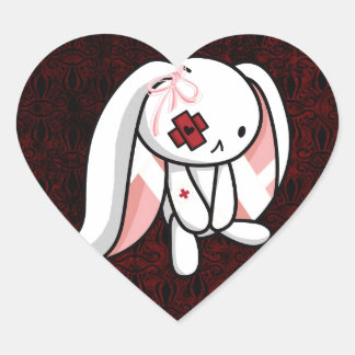 Gebroken konijn hart sticker
