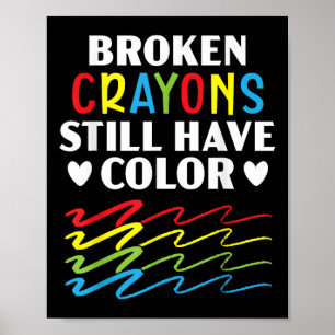 Gebroken kraaien hebben nog steeds een kleurentraa poster