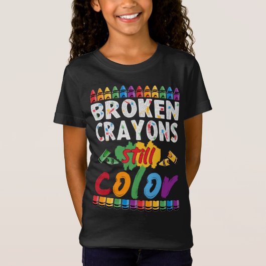 gebroken krayon nog kleur t-shirt (Voorkant)