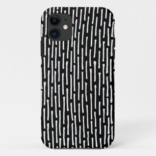 Gebroken lijnen - wit op zwart iPhone 11 hoesje