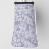 Gebroken Madeliefje Textuur in Poederblauw Reliëf Golfheadcover (Draai 90)