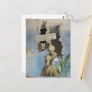 Gebroken Mensen Zijn Niet Breekbaar Vintage Collag Briefkaart