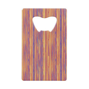 Gebroken Paarse roze en geel lijnpatroon Kredietkaart Flessenopener