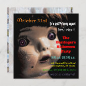 Gebroken pop enge Halloween Semi Gloss uitnodiging (Voorkant / Achterkant)