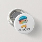 gebroken ronde button 3,2 cm (Voorkant /achterkant)