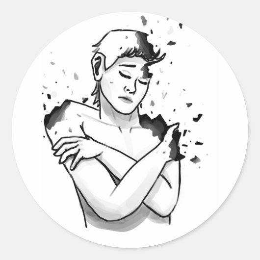 Gebroken Ronde Sticker (Voorkant)