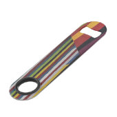 Gebroken strepen en hout speed flessenopener (Voorkant Gekanteld)