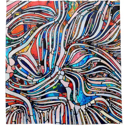 Gebroken texturen. Eenheid van Glas in lood. Ab Douchegordijn (Voorkant)