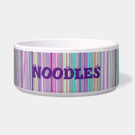 Gebroken TV Rainbow Stripe Bewerken Pet Name Voerbakje