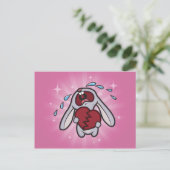 Gebroken verwarmde Briefkaart Bunny (roze) (Staand voorkant)