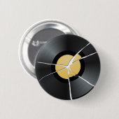 Gebroken vinylrecord ronde button 5,7 cm (Voorkant /achterkant)