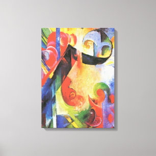 Gebroken vormen door Franz Marc, Vintage abstracte Canvas Afdruk