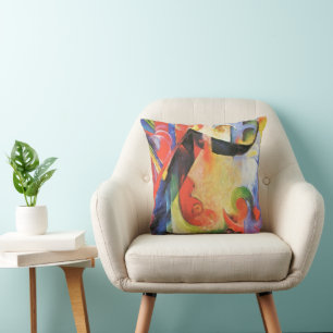 Gebroken vormen van Franz Marc, Vintage abstracte  Kussen