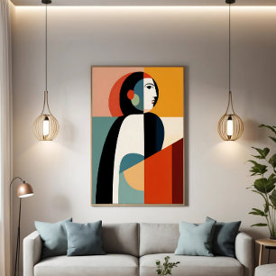 Gebroken vrouw: de cubistische essentie poster