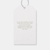 gebroken wit | Chic Roos bruiloft Cadeaulabel (Achterkant)