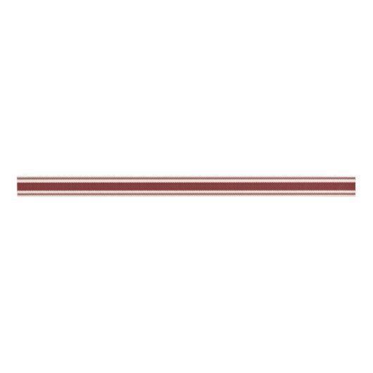 Gebroken wit en Diep Rood Ticking Tape Lint (Voorkant)