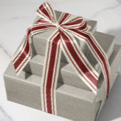 Gebroken wit en Diep Rood Ticking Tape Lint