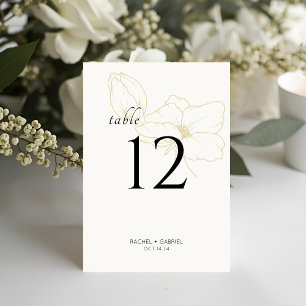 Gebroken wit en goud Chic Modern Bloemen Huwelij Kaart