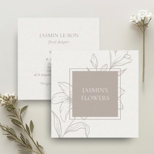 Gebroken wit en taupe Chic Floral Label