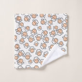 Gebroken wit illustratief schapengezicht bad handdoek (Wasdoekje)