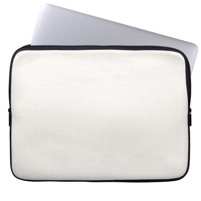 Gebroken wit, melkwit, warm wit laptop sleeve (Voorkant)