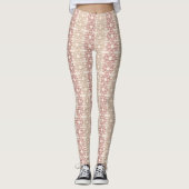 Gebroken witte geometrisch ontworpen Leggings door (Voorkant)