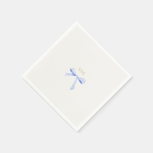 Gebroken witte Initialen | Lintbruiloft Servet (Hoek)