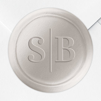 Gebroken witte Ivory Wax Seal Wedding Monogram Sti Ronde Sticker