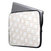 Gebroken witte tumbling squares Electronics Bag Laptop Sleeve (Voorkant Links)