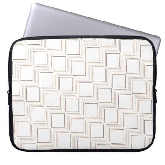 Gebroken witte tumbling squares Electronics Bag Laptop Sleeve (Voorkant)