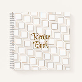 Gebroken witte tumbling squares receptenboek notitieboek