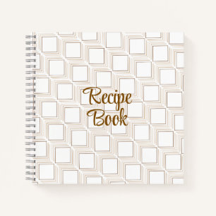 Gebroken witte tumbling squares receptenboek notitieboek