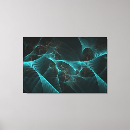 Gebroken Zijde Fractal Blauwgroen ID717 Canvas Afdruk (Voorkant)