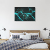 Gebroken Zijde Fractal Blauwgroen ID717 Canvas Afdruk (Insitu (Slaapkamer))