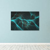 Gebroken Zijde Fractal Blauwgroen ID717 Canvas Afdruk (Insitu (Houten vloer))