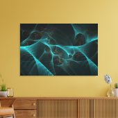 Gebroken Zijde Fractal Blauwgroen ID717 Canvas Afdruk (Insitu (Woonkamer))