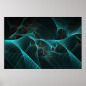 Gebroken Zijde Fractal Blauwgroen ID717 Poster (Voorkant)
