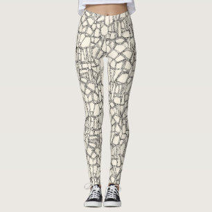 GEBROKEN zwarte van wit Leggings