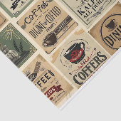 Gebrouwen nostalgie: Coffee Art Collage Tissuepapier (Detail)