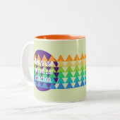 Gebruik altijd oogspectrum Rainbow Spot Sage Tweekleurige Koffiemok (Voorkant links)