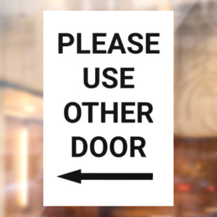 Gebruik Ander Deur Links Pijl Wit Zakelijk Raamsticker
