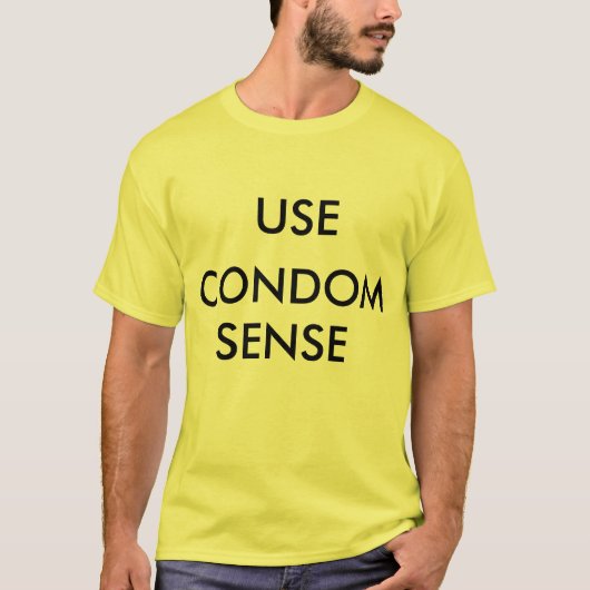 GEBRUIK CONDOM SENSE Mannen Basic American Apparel T-shirt (Voorkant)